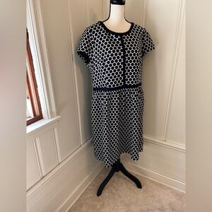 Boden Swiss Dot Navy and White Dress 14L